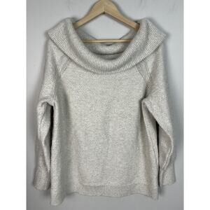 J. Jill Light Gray Cowl Neck Sweater